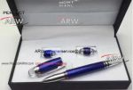 Perfect Replica - Blue Rollerball Mont Blanc Pen And Cufflink Set